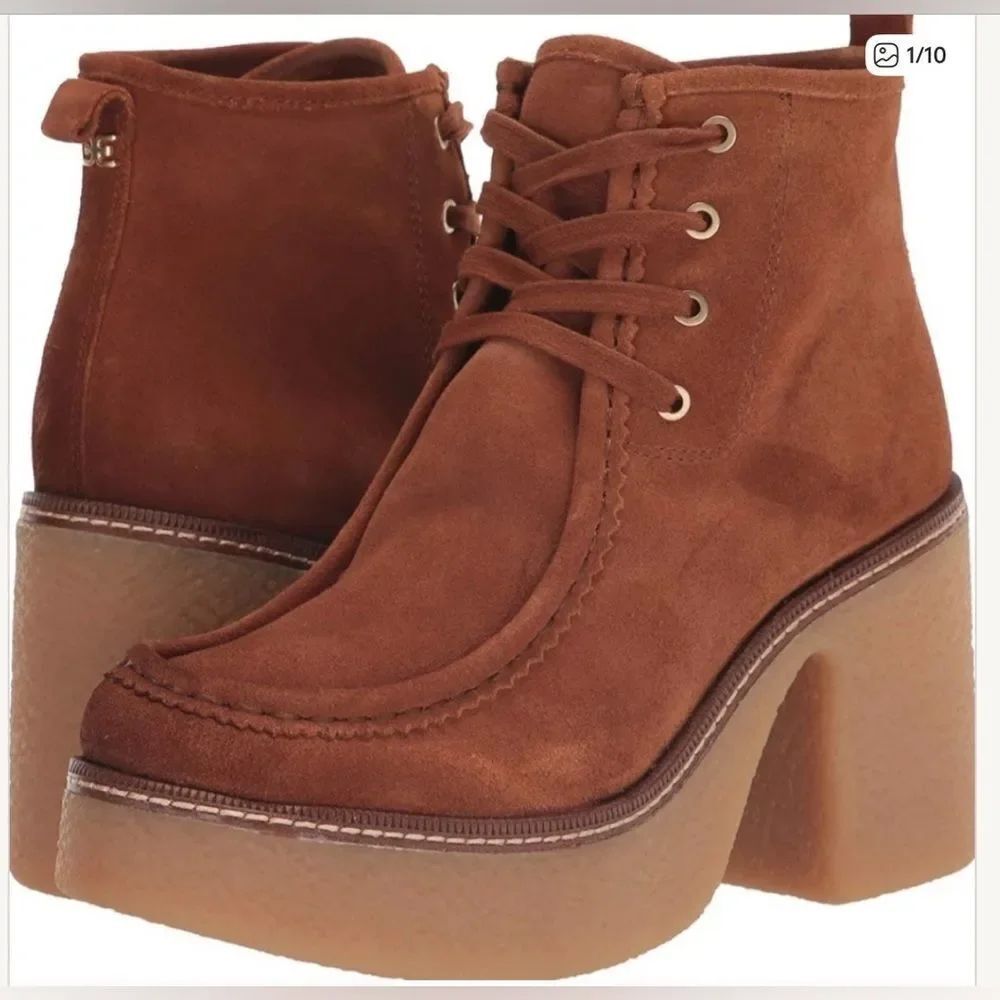 NWOB Sam Edelman Women's Shaw Fashion Boots Brown Suede Size 9.5 M $180